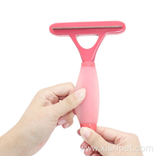 Silicone Handle Pet Deshedding Tool Dog Hair Remover